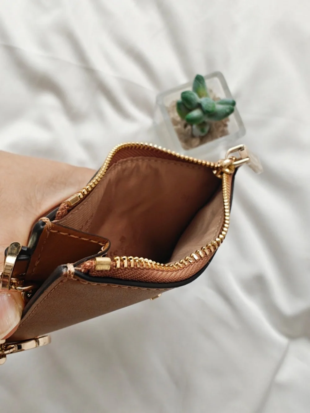 New Kate Spade Key Ring Leather Card Case /Holder Bungalow Brown KO539 $129